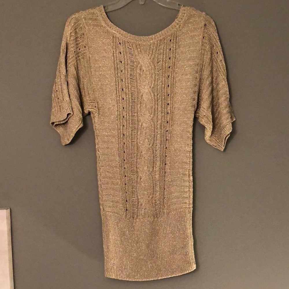 Stunning gold cable sweater dress
